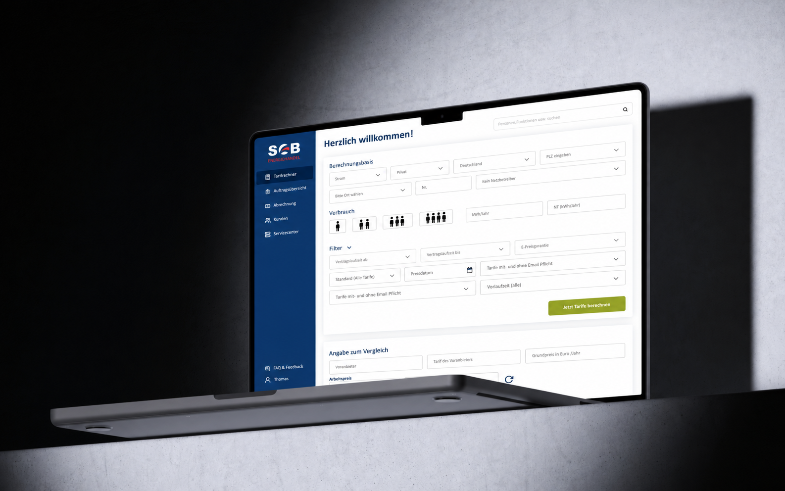 SGB Partner Portal displayed on a laptop against a dark background